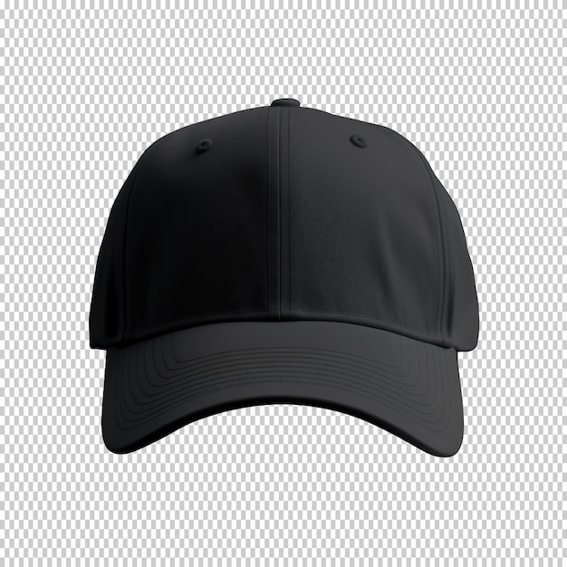 PSD casquette de baseball noire isolée sur un fond transparent