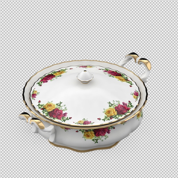 Casserole Isométrique 3d Rendu Isolé