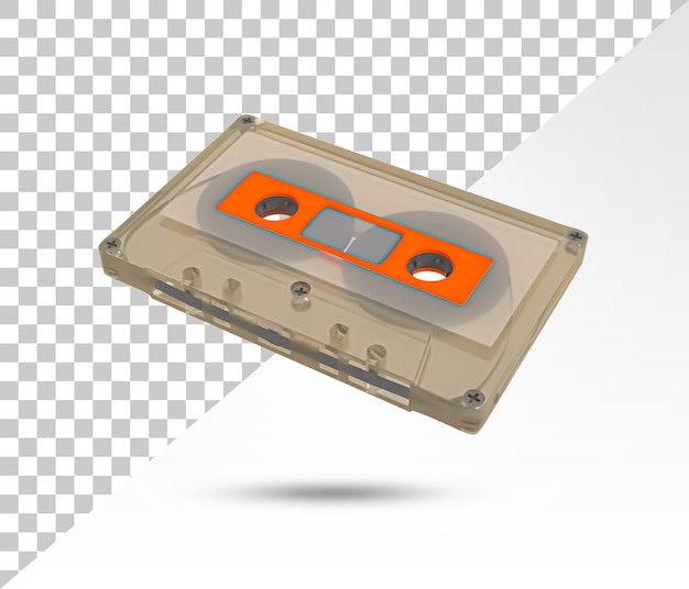 PSD cassete de música de áudio vintage retrô antigo cassete de áudio de música retrô dos anos 80 renderizado em 3d