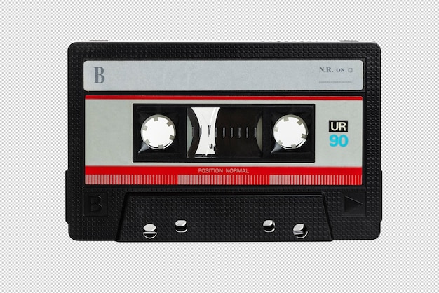 PSD cassette audio antique et obsolète isolée sur un fond blanc