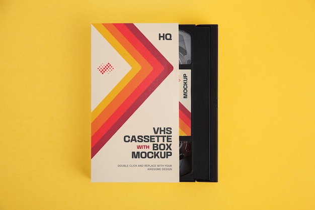 PSD cassette vhs vintage avec bande magnétique