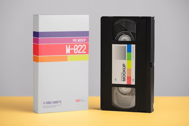 PSD cassette vhs vintage avec bande magnétique