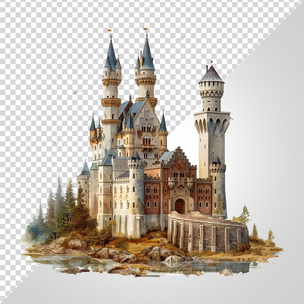 PSD castelo medieval em png