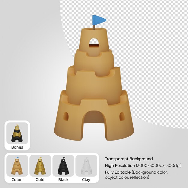 Castillo de arena 3d