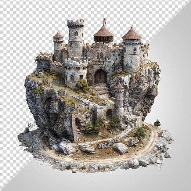 PSD el castillo de la fantasía en 3d