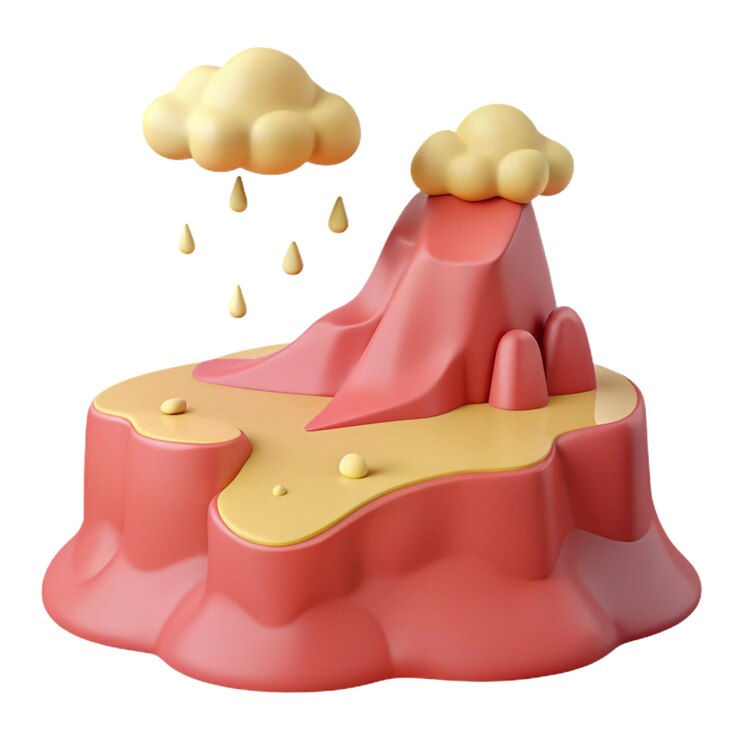 PSD un castillo de lego rojo con gotas de lluvia en él
