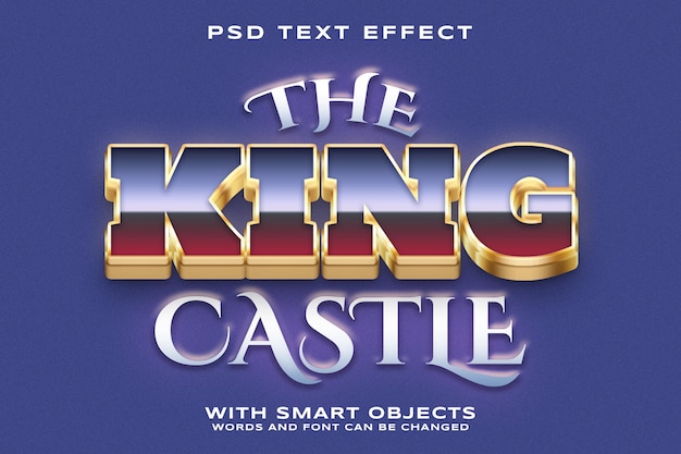 PSD el castillo del rey efecto de texto editable psd