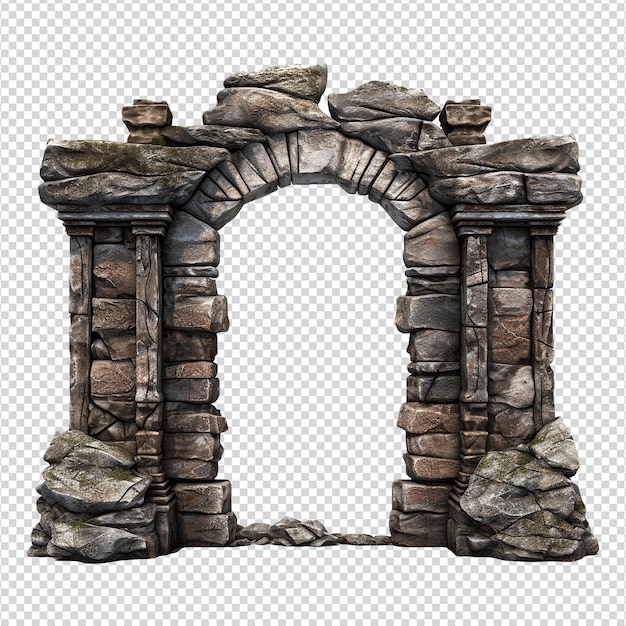 PSD castle gate isolated on transparent background