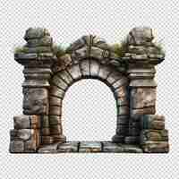 PSD castle gate isolated on transparent background