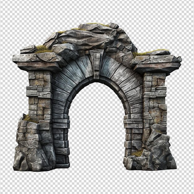 PSD castle gate isolated on transparent background