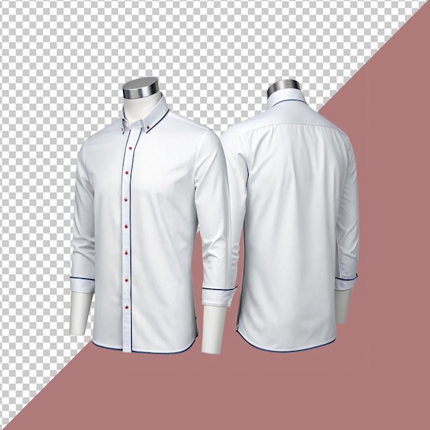 Casual businessbuttonupshirt mockup sfondo trasparente