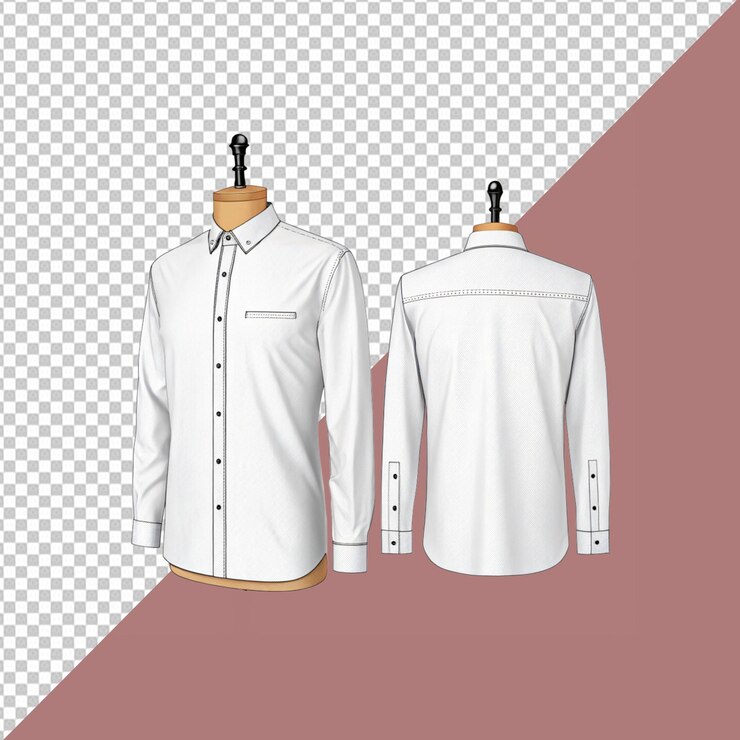 PSD casual businessbuttonupshirt mockup sfondo trasparente