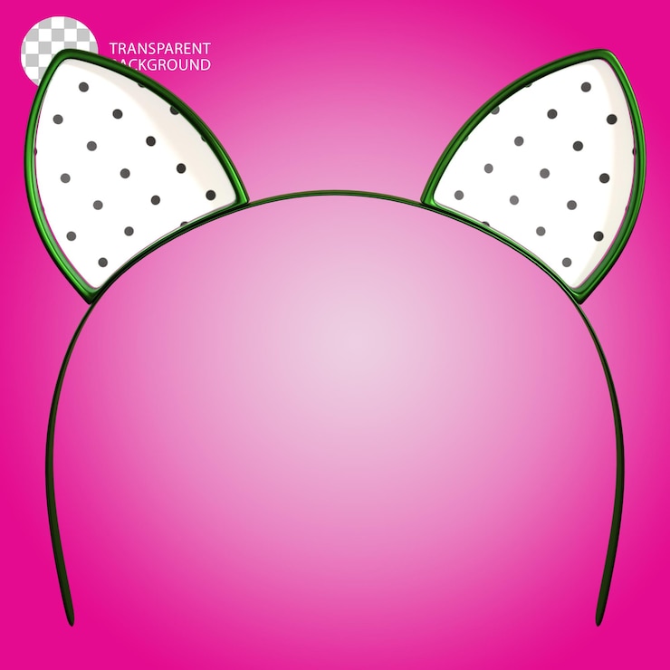 PSD cat ear headband isolated 3d rendered illustration