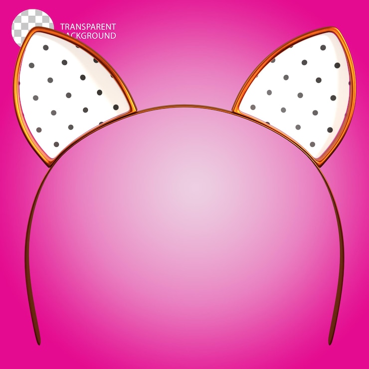 PSD cat ear headband isolated 3d rendered illustration