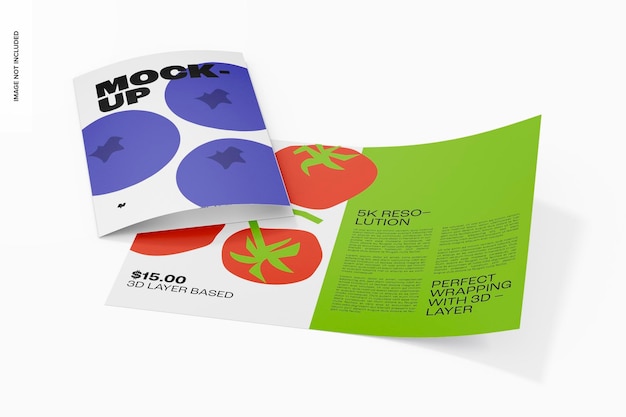 Catálogos de productos de supermercado Mockup, Perspectiva