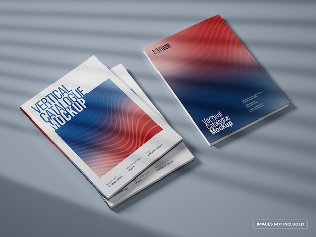 Catalogue vertical et maquette de couverture de magazine