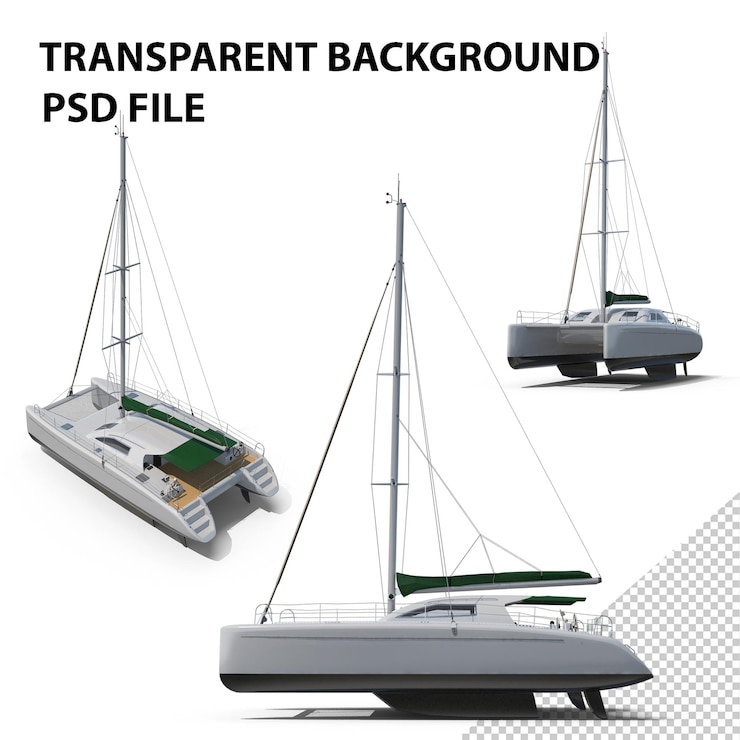 PSD catamarán de yate de mar png