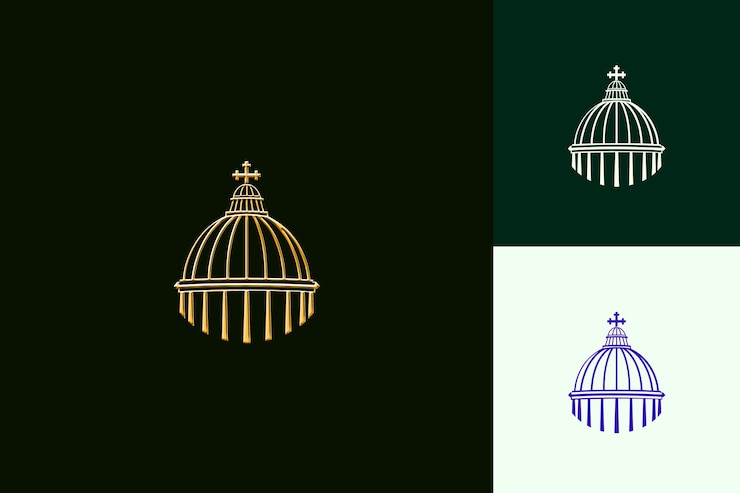 PSD catedral de la cúpula con diseño geométrico estructura en forma de cúpula elegante italia diseños vectoriales de cultura