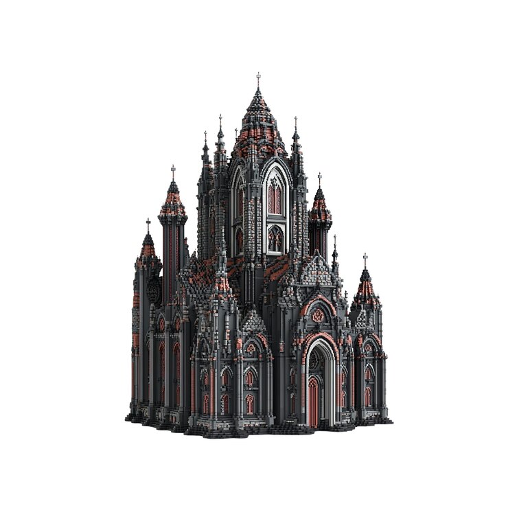 PSD catedral gótica majestica renderização 3d de design arquitetônico intrincado