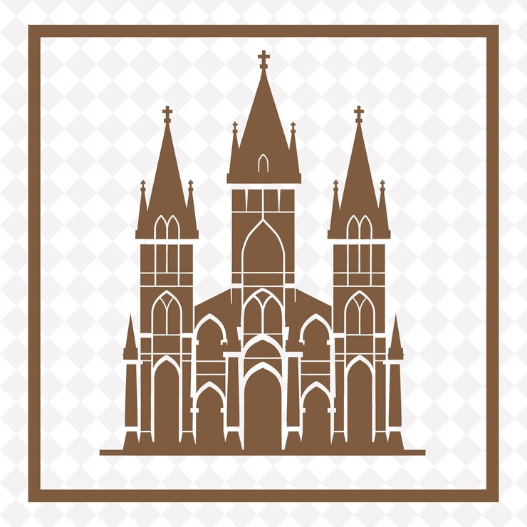 PSD cattedrale nazionale indonesiana gereja katedral jakarta con un design vettoriale astratto ispirato alla cultura