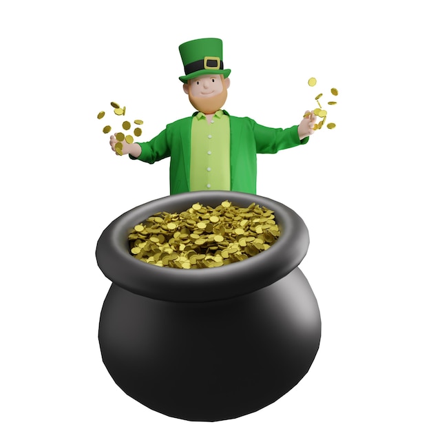 Cauldron de San Patricio Moneda de oro riqueza