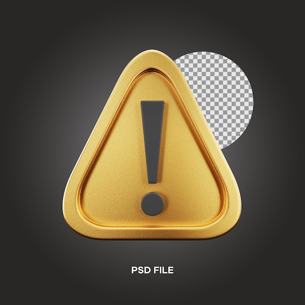 caution error front 3d illustration rendering 3d icon editable isolated