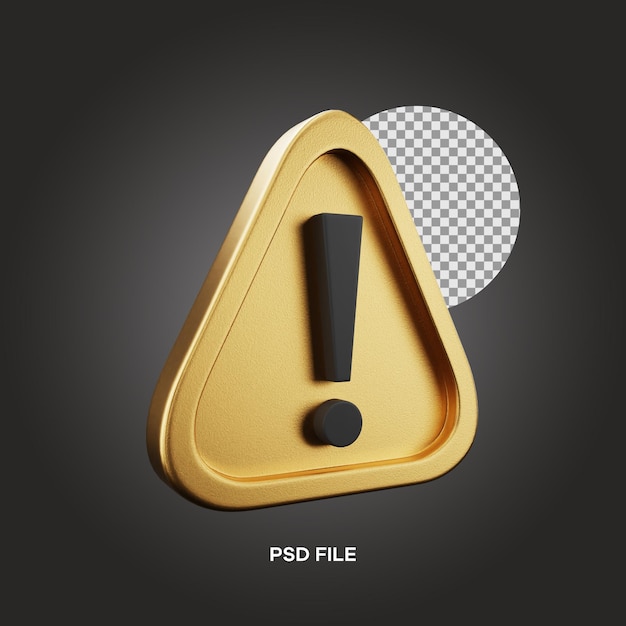 caution error left angle 3d illustration rendering 3d icon editable isolated