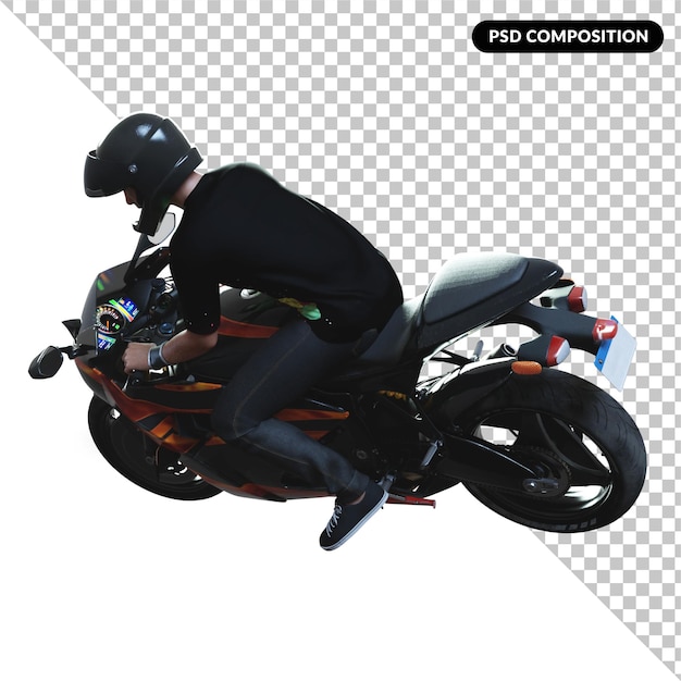 Cavaliere isolato rendering 3d