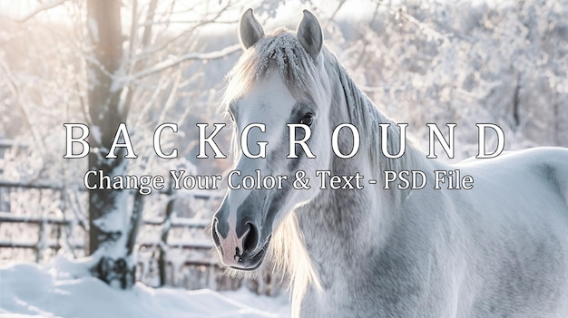 cavallo bianco in inverno foto generativa AI