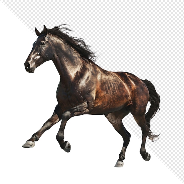 Cavallo nero in corsa
