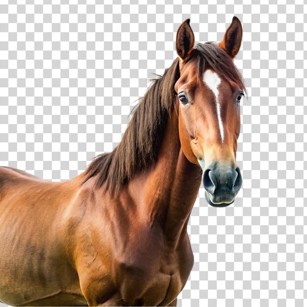 PSD cavalo castanho isolado em fundo transparente