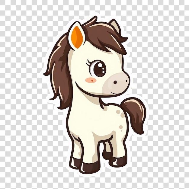 PSD cavalo de estilo desenho animado isolado em fundo transparente png