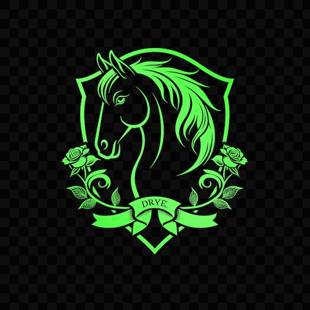 PSD cavalo verde com um fundo verde com a palavra cavalo nele