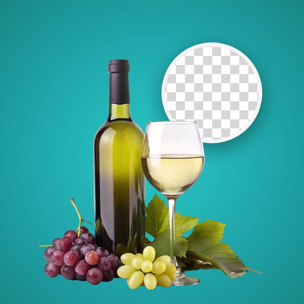 PSD une cave à vin avec des bouteilles et des verres de raisins
