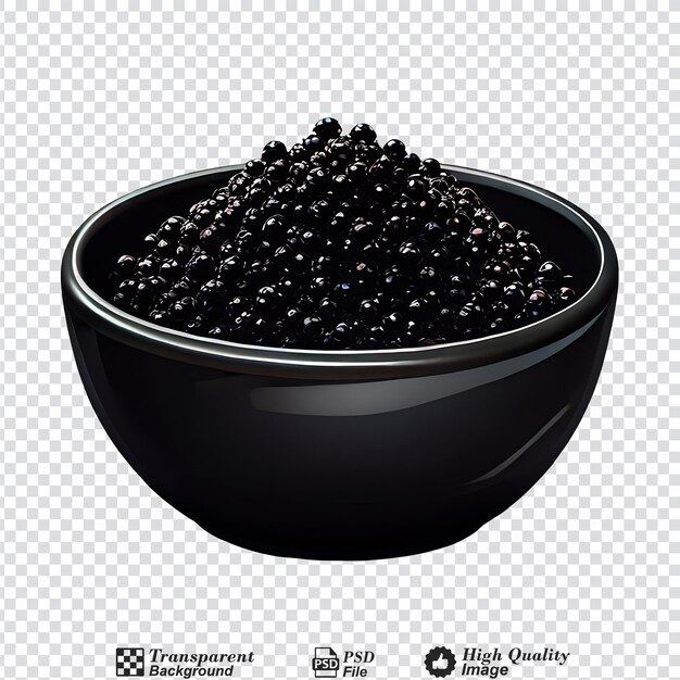 Caviar negro aislado sobre un fondo transparente