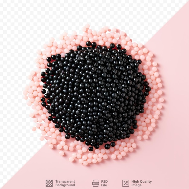 PSD caviar noir isolé sur un environnement sombre