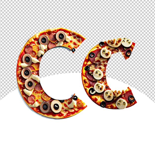 Cc-Buchstaben-Design für Pizza