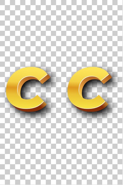 PSD cc gold-logo-symbol isolierter weißer hintergrund transparent