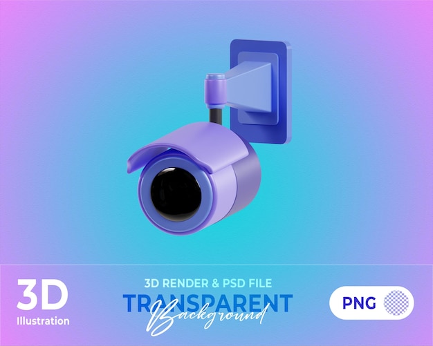 PSD cctv 3d con fondo transparente