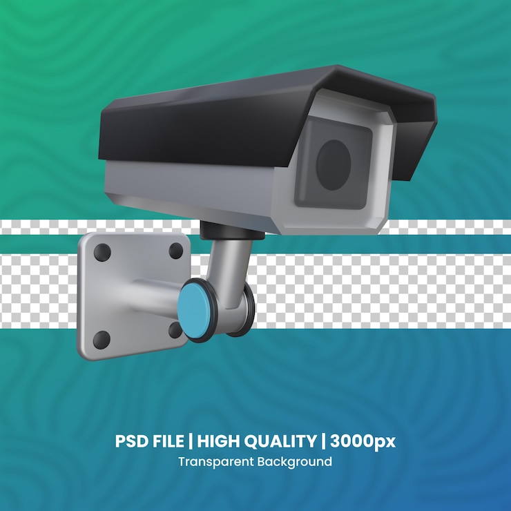PSD cctv 3d interior pacote de renderização 3d arquivo psd fundo transparente renderização de alta qualidade