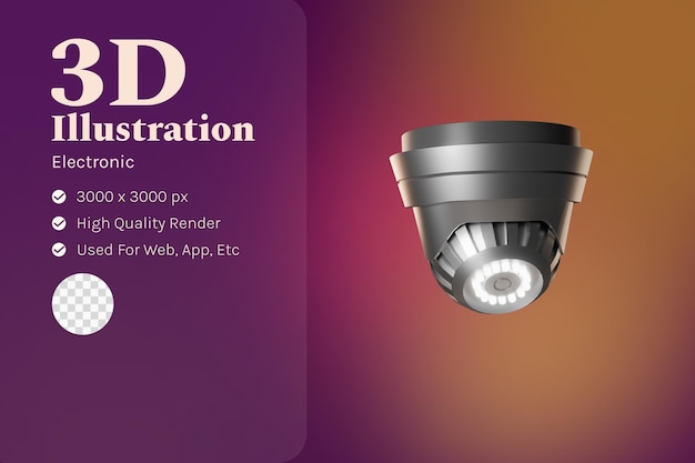 PSD cctv, ilustración, 3d