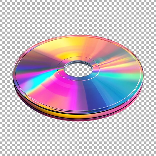 CD de disco PNG colorido en fondo transparente generado por Ai