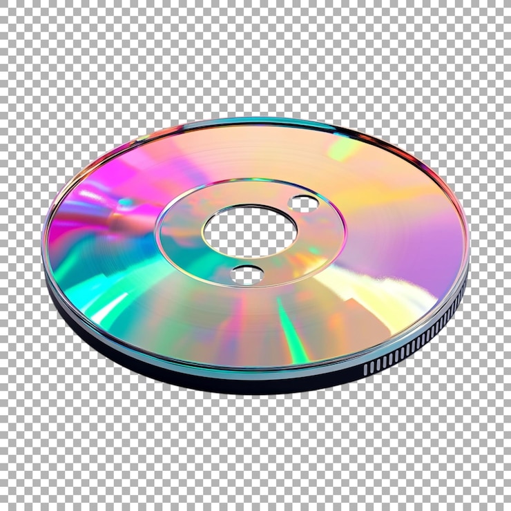 PSD cd de disco png colorido en fondo transparente generado por ai