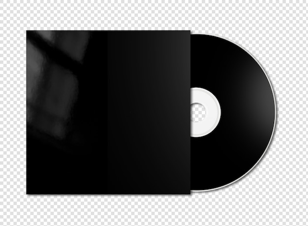 PSD cd negro - maqueta de dvd aislada