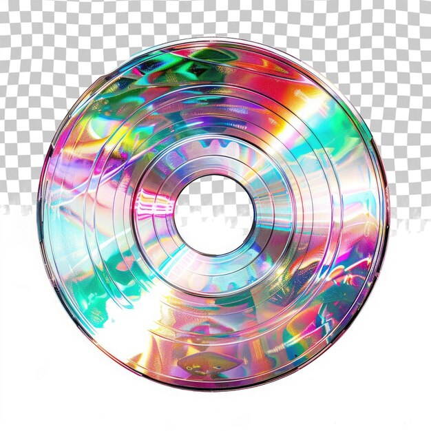 PSD un cd que tiene los colores del arco iris en él