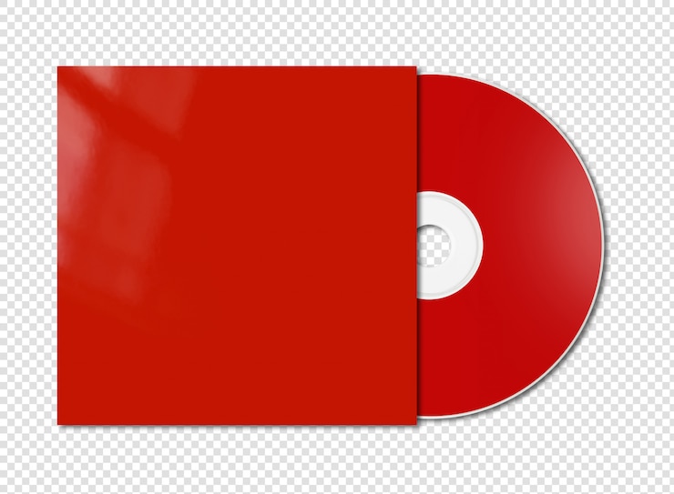 PSD cd rojo - maqueta de dvd aislada