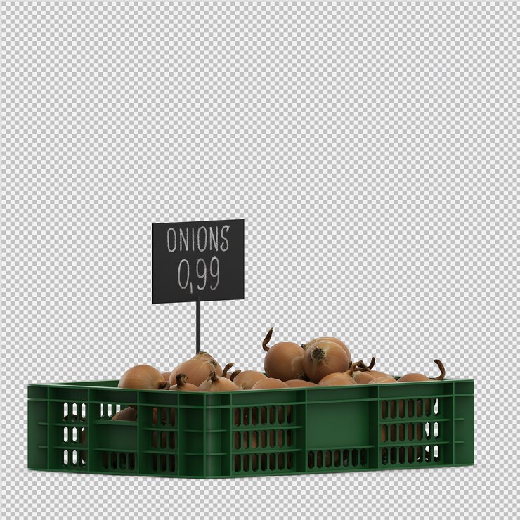 PSD cebolas isométricas 3d render