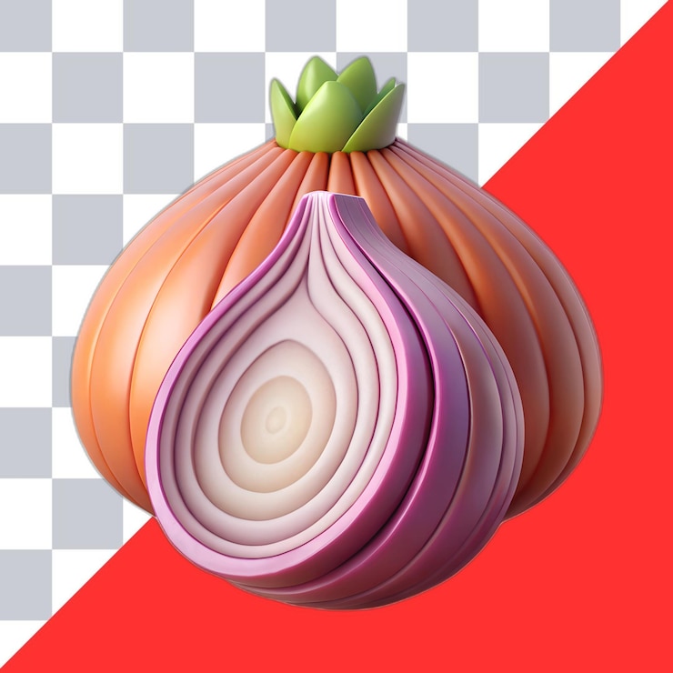 PSD esta cebolla 3d está lista para agregar sabor a sus diseños