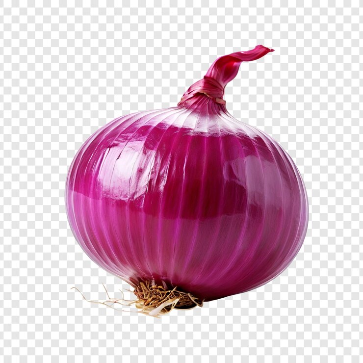 PSD cebolla roja aislada en transparente