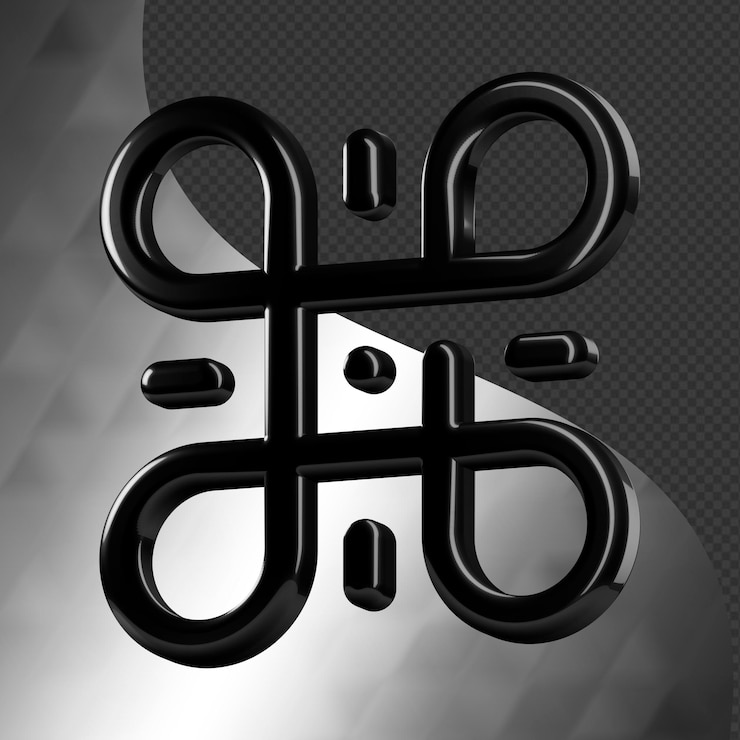 PSD ceci est une icône abstraite 3d magnifiquement conçue avec une belle texture métallique
